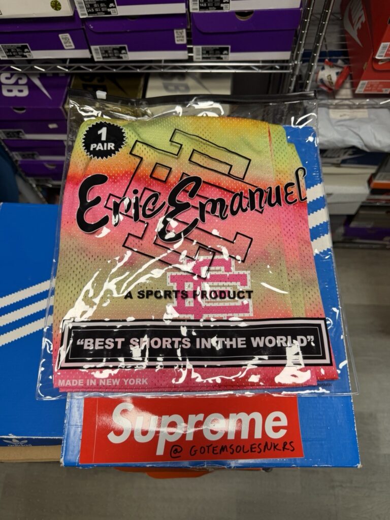 ERIC EMANUEL EE SHORTS HORIZONTAL PATTERN 13 MESH-PINK WHITE MENS L BRAND NEW