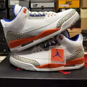 NIKE Air Jordan 3 RETRO 136064 148 KNICKS WHITE ROYAL ORANGE MENS SIZE 13 NEW