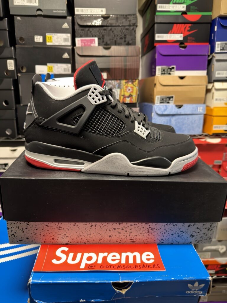 Nike Air Jordan 4 Retro 308497-060 2019 BRED BLACK RED CEMENT GREY MENS 13 NEW