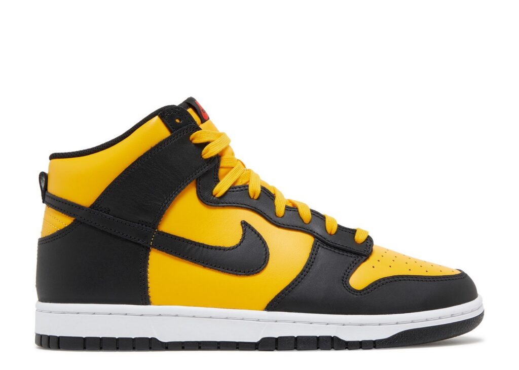 Nike Dunk Hi Retro University Gold Black-White-Habanero Red Size 13 Brand New