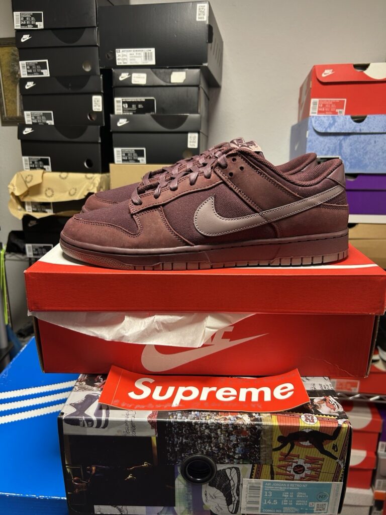 Nike Dunk Low Retro PRM Premium Burgundy Crush Plum FB8895-600 Mens Size 13 NEW