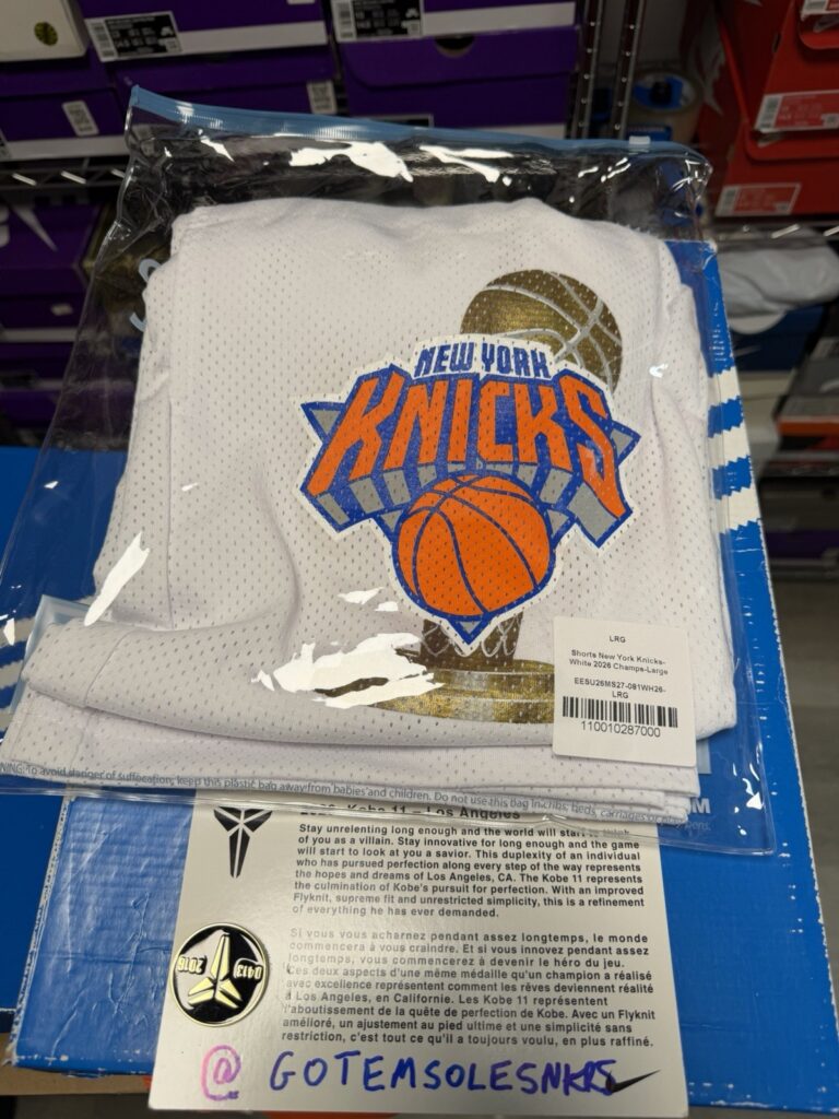 ERIC EMANUEL EE SHORTS NEW YORK KNICKS WHITE GOLD MENS LARGE BRAND NEW