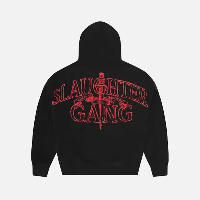CORTIEZ X SLAUGHTER GANG 21 SAVAGE CRTZ_1266 MENS LARGE FULL ZIP NEW BLACK RED