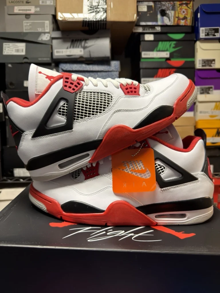 NIKE AIR JORDAN 4 RETRO DC7770 160 FIRE RED WHITE BLACK MENS SIZE 13 BRAND NEW