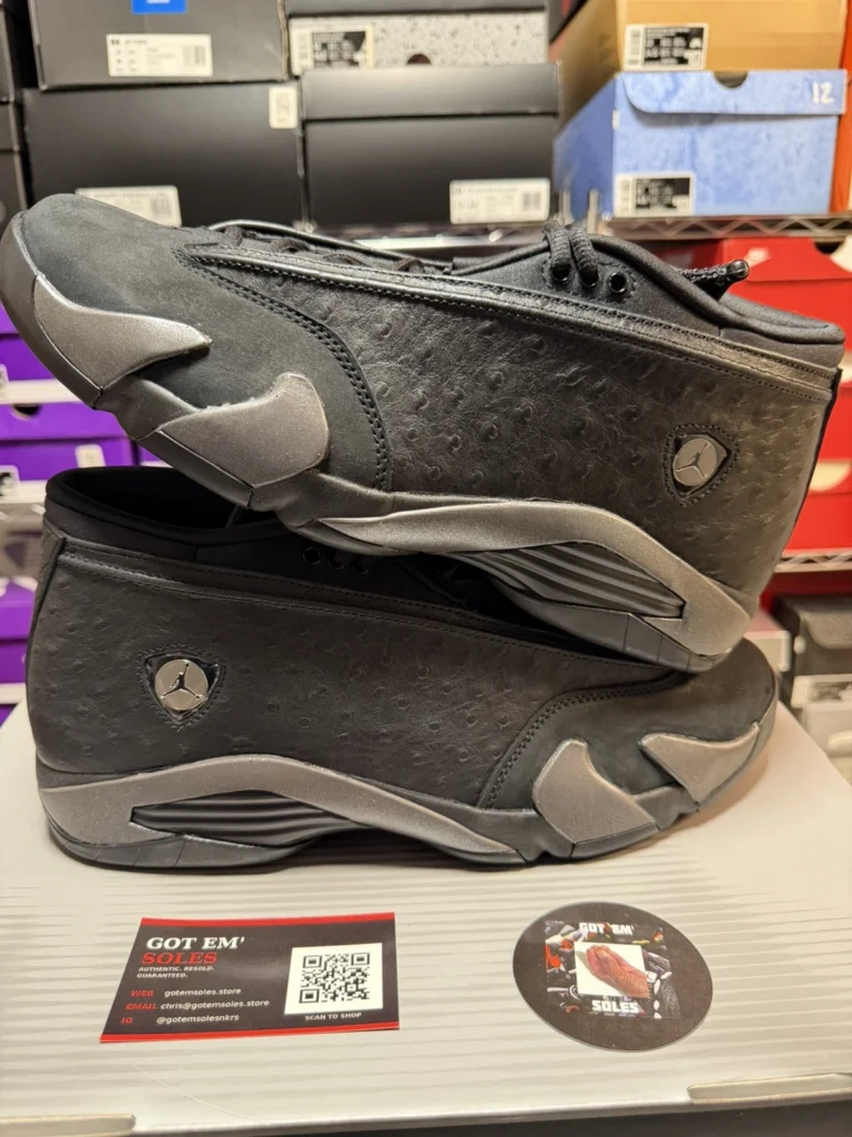 Air Jordan 14 Retro LOW OG SP IZ3884-001 BLACK PACK BLACK MEDIUM ASH MENS 13 NEW