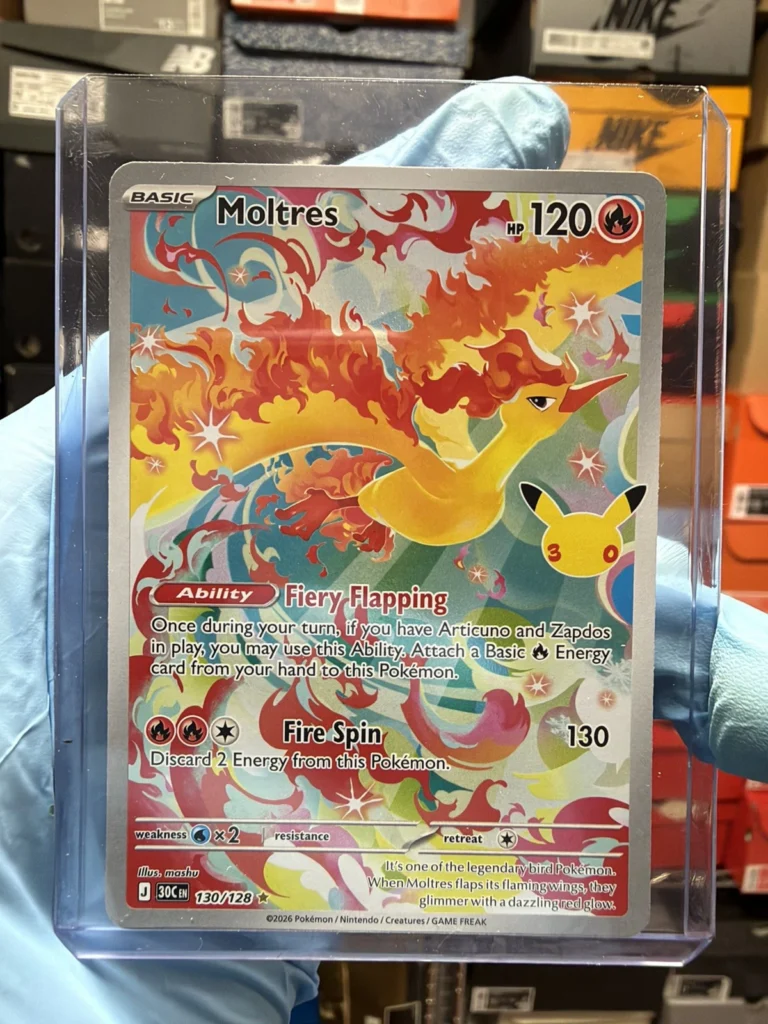 Pokemon Moltres 130/128 Illustration Rare 30th Celebration 30C EN Near Mint